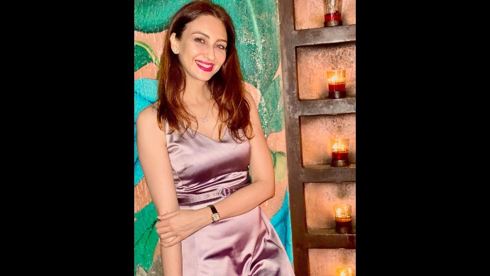 Saumya Tandon in a satin dress on New Year's eve