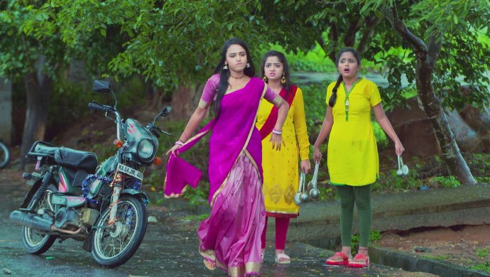 A Still Of Amulya, Adithi And Anju