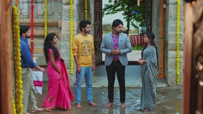 A Still Of Sarthak, Aadya, Vicky, Vedanth And Aarthi